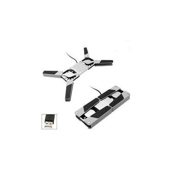 Компактен сгъваем USB охладител за лаптоп