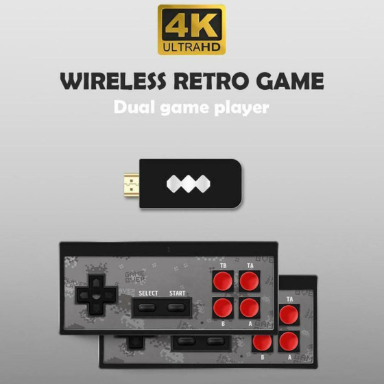 4K безжична HDMI ретро TV конзола с 999 игри - Забавление за цялото семейство