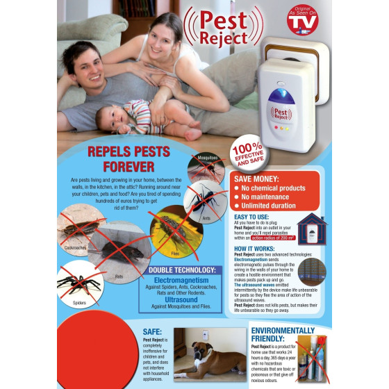 Универсален ултразвуков уред против насекоми и гризачи Pest Reject