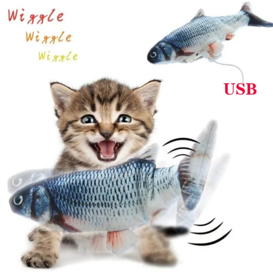 Интерактивна рибка играчка за котки с USB зареждане