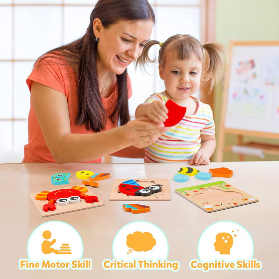 3D дървен пъзел Жабка за деца