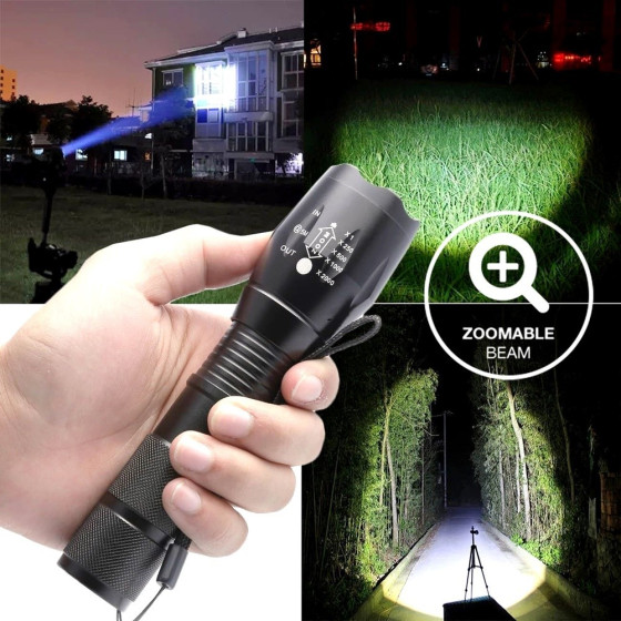 Мощен LED фенер CREE XM-L T6 със ZOOM 1000 Lumens - купете сега