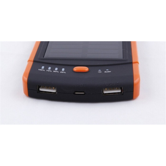 Соларна външна батерия 6000mAh с два USB порта - Купете сега
