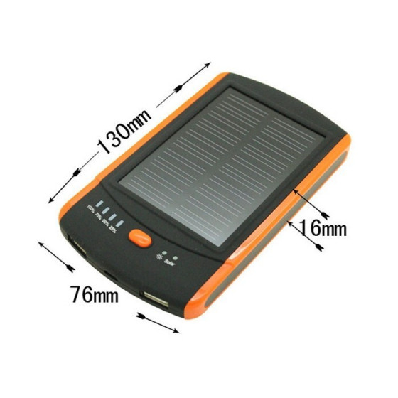 Соларна външна батерия 6000mAh с два USB порта - Купете сега