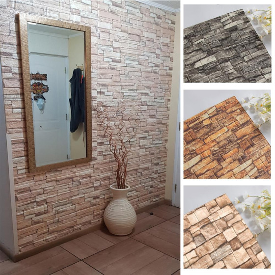 3D самозалепващи тапети имитация на камъни - 77*70 см - модел 5