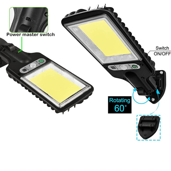117COB LED Външна соларна лампа със сензор за движение