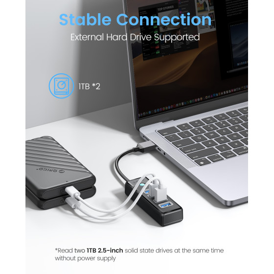 Качествен 4-портов USB HUB 3.0 със скорост 5Gbps