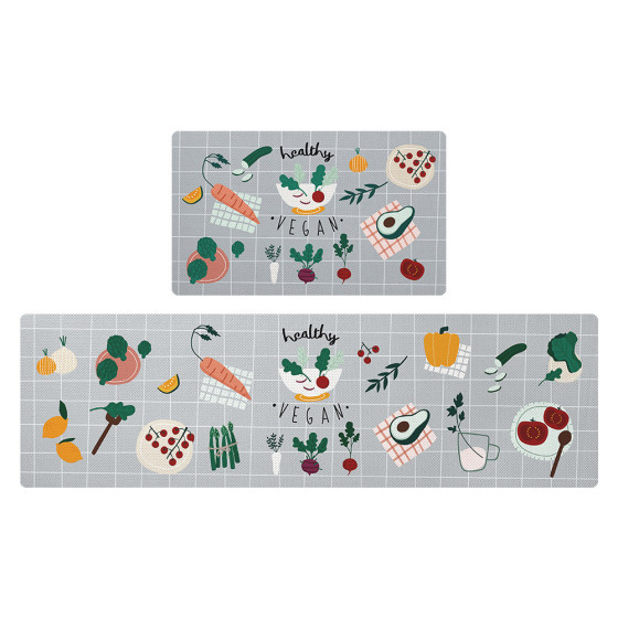 Кухненска пътека от мемори пяна с размери 45х75см + 45х150см - модел HEALTHY VEGAN