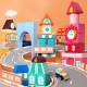 Комплект кофа със 100 части дървени блокчета конструктор City Builder - Купи сега