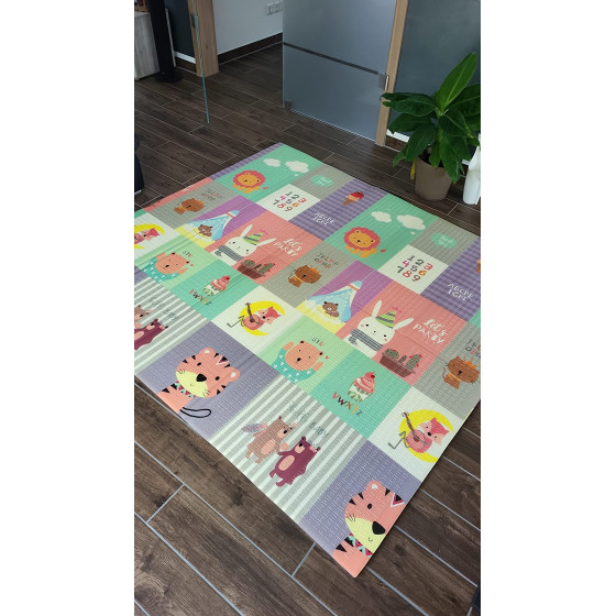 Топлоизолационно детско килимче 180x200х1см - модел Мече и горски животни - Купи сега