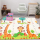 Сгъваемо килимче за игра от XPE пяна 180x200x1cm - Жираф и Цифри - Купи сега