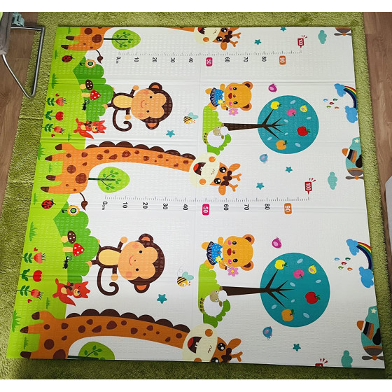 Сгъваемо килимче за игра от XPE пяна 180x200x1cm - Жираф и Цифри - Купи сега