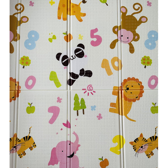 Детска термоустойчива постелка за пълзене и игра 180x150x1cm - Жираф и Цифри - Купи сега