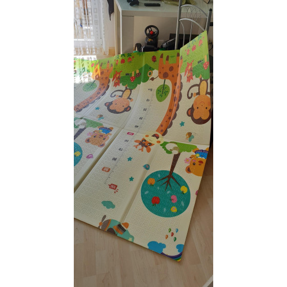 Детска термоустойчива постелка за пълзене и игра 180x150x1cm - Жираф и Цифри - Купи сега