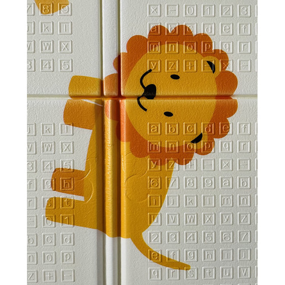 Детска термоустойчива постелка за пълзене и игра 180x150x1cm - Жираф и Цифри - Купи сега