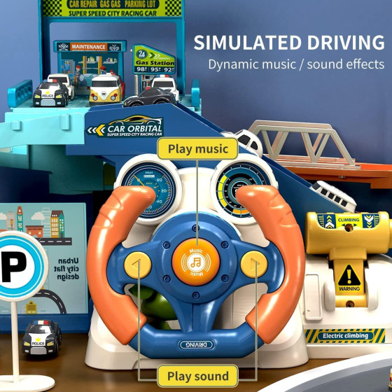 Писта с 4 бр. колички, волан и електрически асансьор Т904B - Купи сега