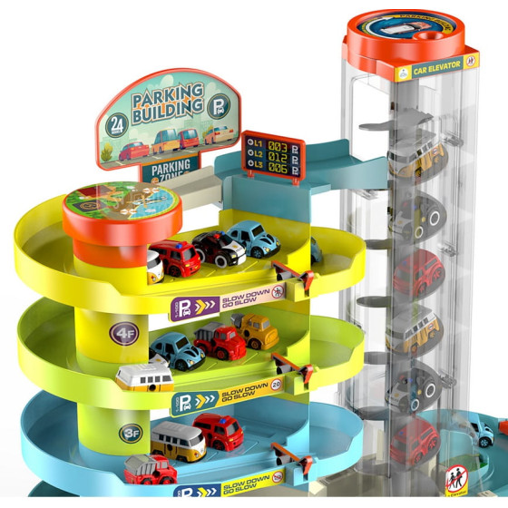 Детска писта на 5 нива с 6 колички и електрически асансьор - Купи сега