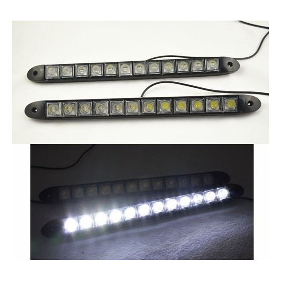 Гъвкави LED дневни светлини с 12 диода - универсални