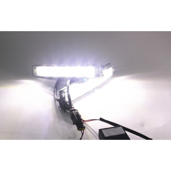 LED дневни светлини DRL за коли 2x5 диода - висока видимост
