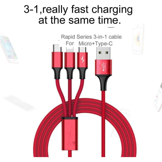 Многофункционално 3в1 USB зарядно за телефон и смартфон – Удобно и бързо