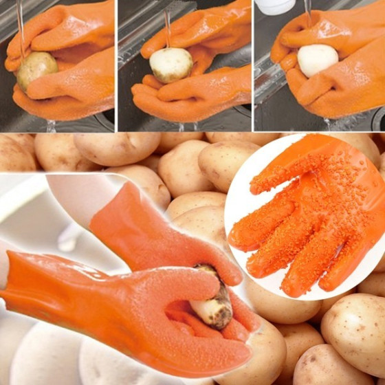 Ефективни ръкавици за белене на картофи Tater Mitts - Безопасно и бързо
