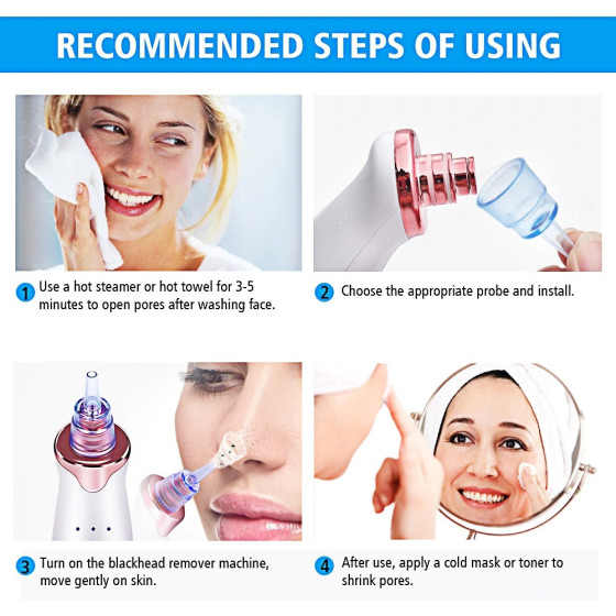 Вакуумен уред за почистване на лицето Power Perfect Pore - Дълбоко почистване