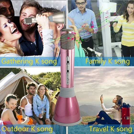 Мултифункционален безжичен Bluetooth караоке микрофон