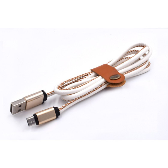 Луксозен USB кабел за зареждане с кожено покритие