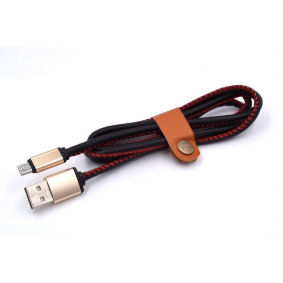 Луксозен USB кабел за зареждане с кожено покритие