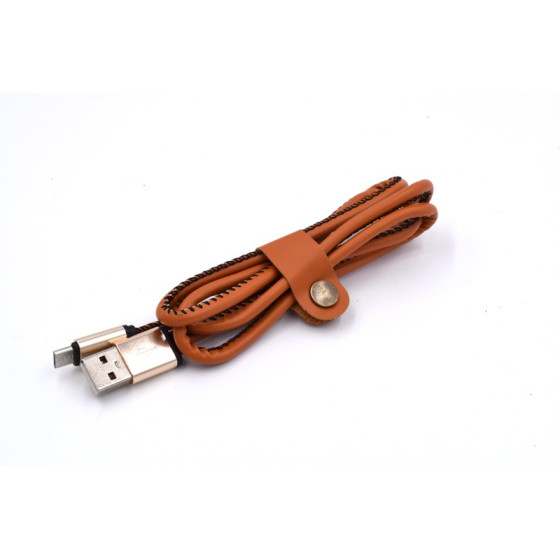 Луксозен USB кабел за зареждане с кожено покритие