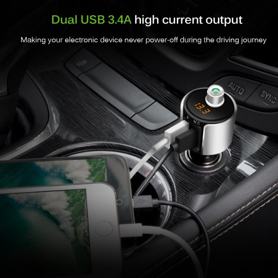 Купете многофункционален Bluetooth трансмитер с волтметър, високоговорител и USB - модел 2006