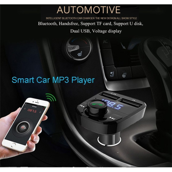 Купете мултифункционален Bluetooth трансмитер за кола с Handsfree и 2 USB - HY-82